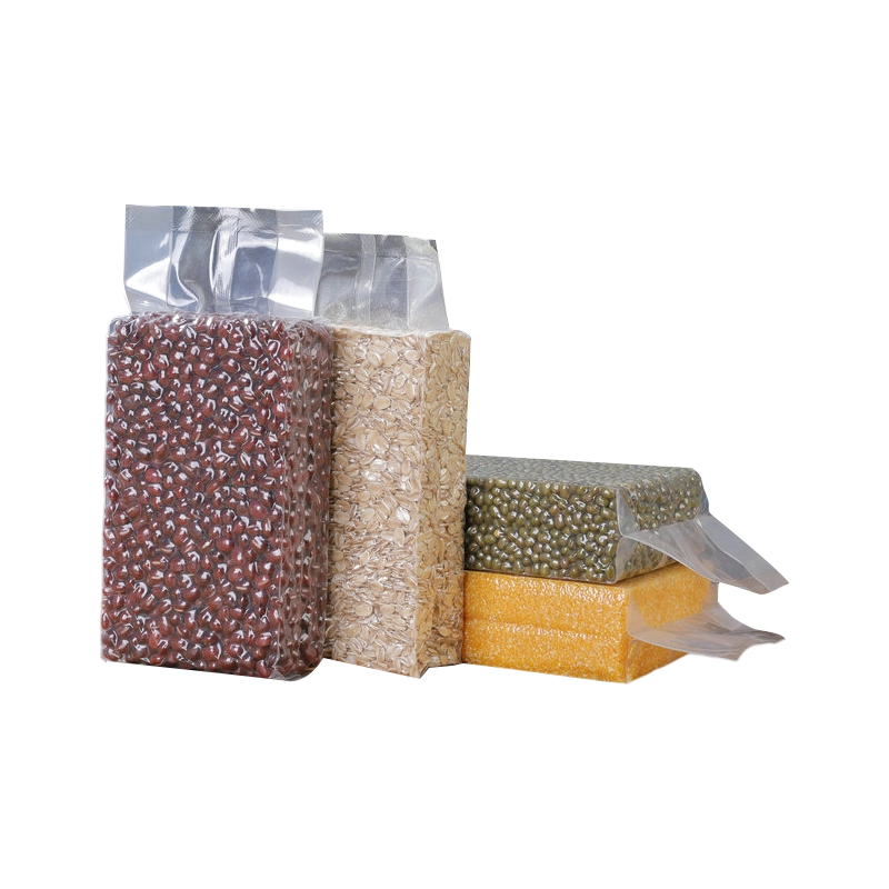 Bolsa de foca de ladrillo de arroz con hueco de alimentos transparentes