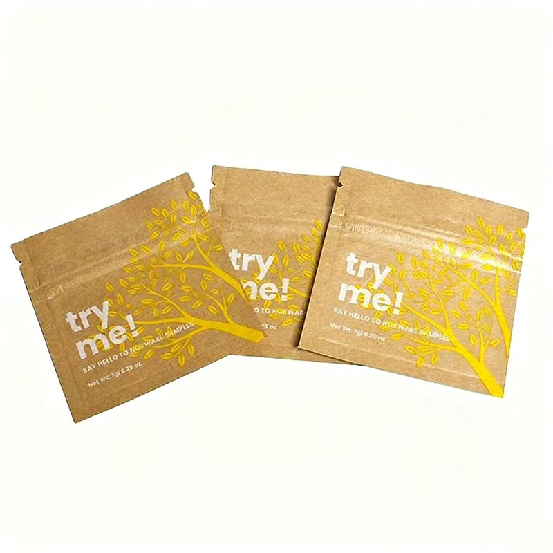 Bolsa de papel Kraft biodegradable - Bolsa plana personalizada con sello de 3 lados